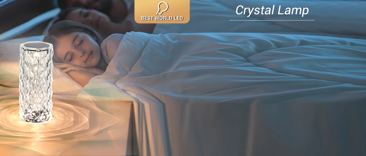 Lámpara Cristal RGB Rosa - Iluminación Elegante y Regalo Perfecto