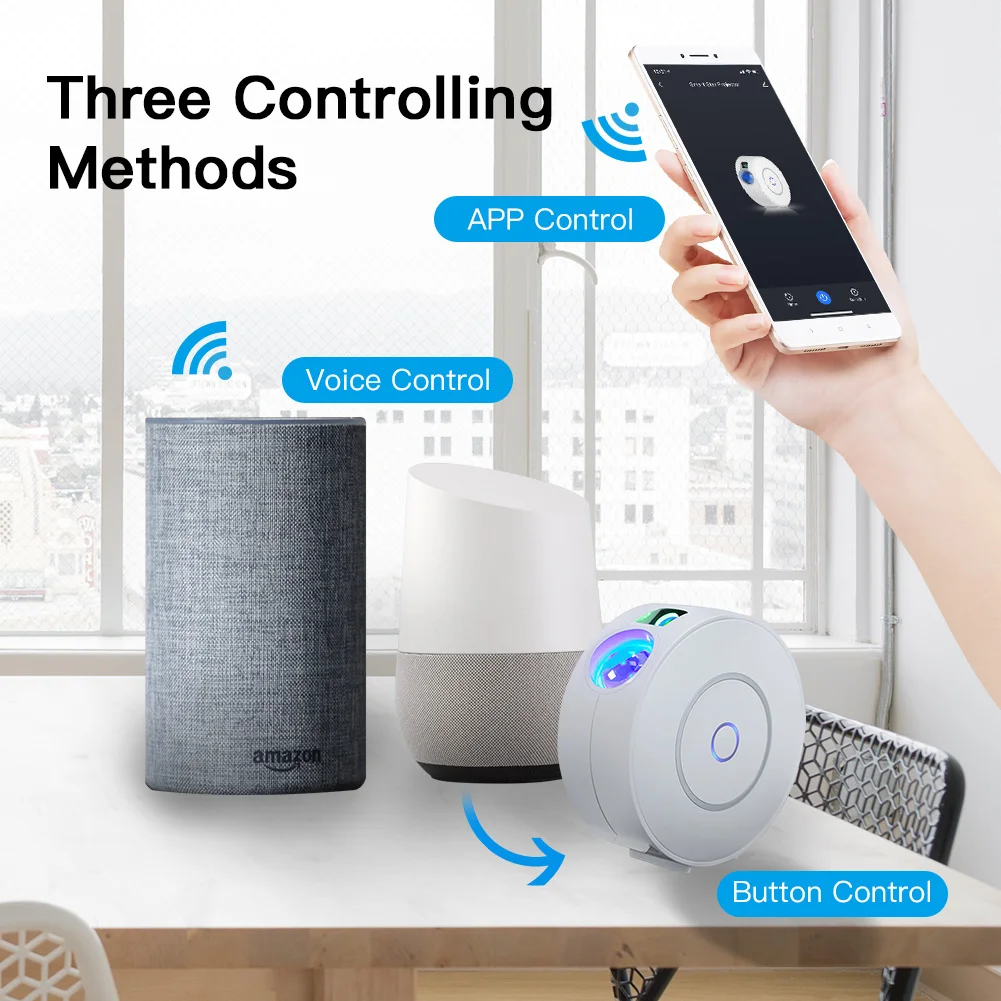 Proyector de Estrellas Inteligente : Nebulosa Gal&aacute;ctica, Olas de Oc&eacute;ano y Control por Voz