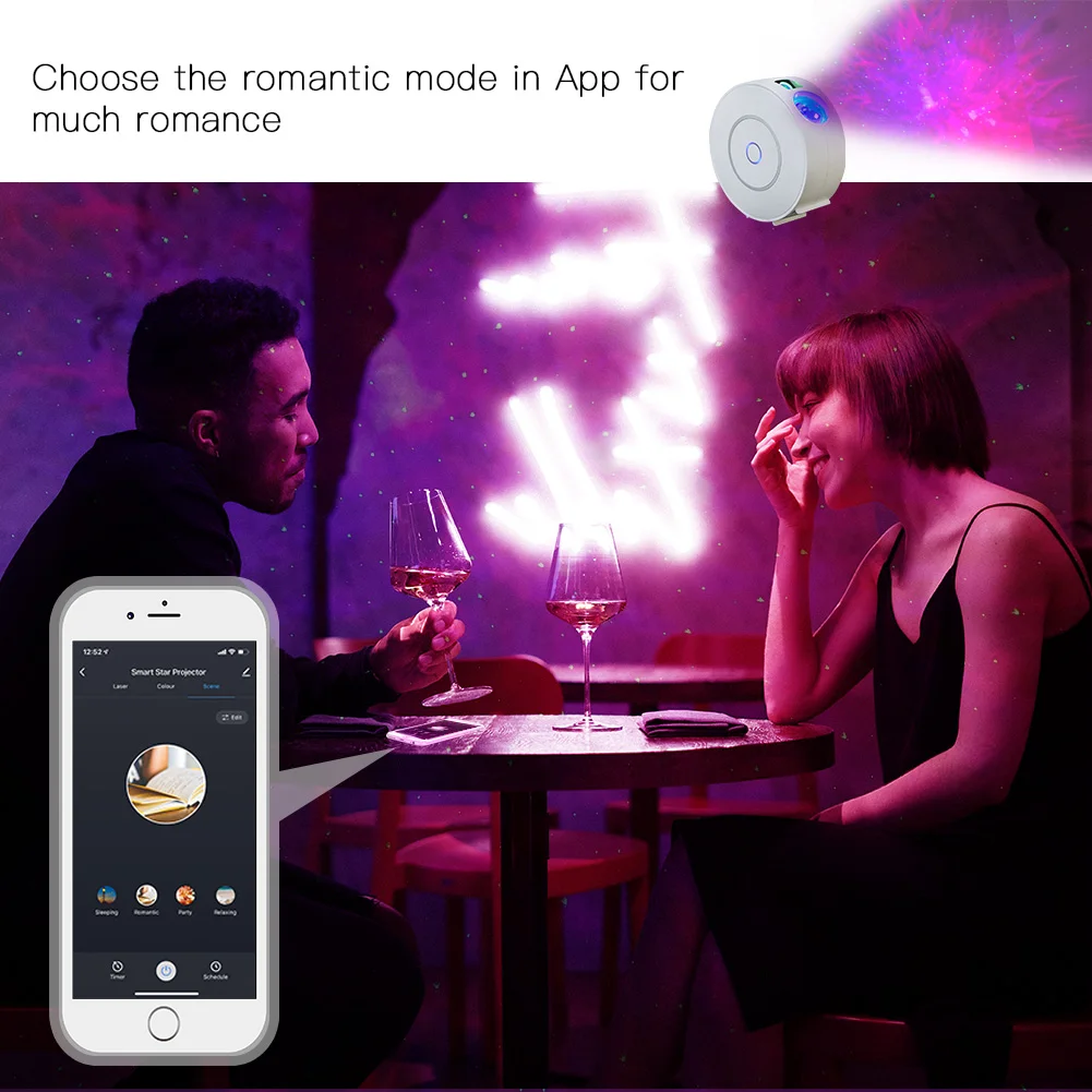 Proyector de Estrellas Inteligente : Nebulosa Gal&aacute;ctica, Olas de Oc&eacute;ano y Control por Voz